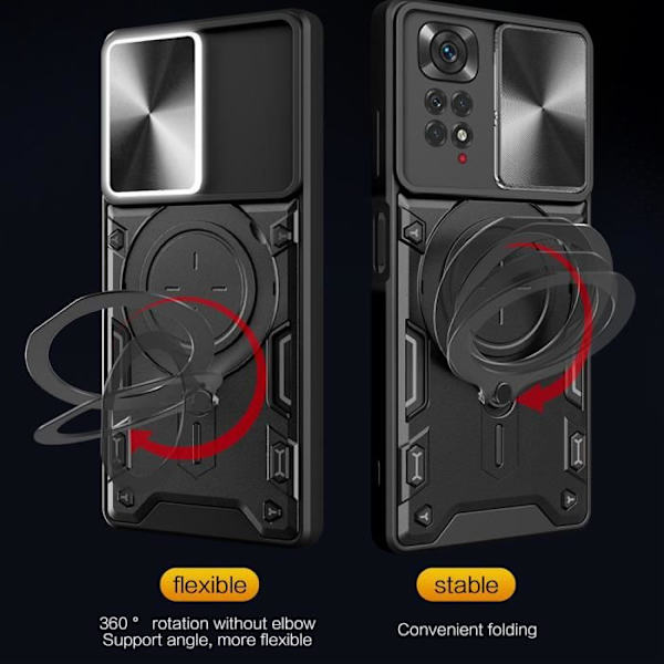 Coque - E.F.CONNECTION - För Xiaomi Redmi Note 12 Pro+ 5G - Mörkblå - Stötsäker - Rotationsringstöd marinblå
