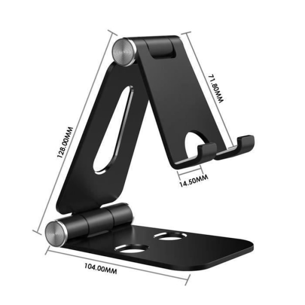WST telefonhållare, surfplattahållare, dockningshållare för mobiltelefon, andra smartphones aluminium - svart