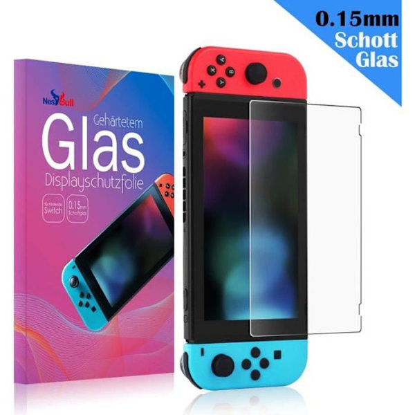 Keten Premium skärmskydd i härdat glas kompatibelt för Nintendo Switch (tillverkad med Schott härdat glas) Transparent