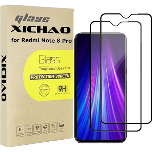 Härdat glas för Redmi Note 8 Pro XIAOMI, Skärmskydd, Anti Scratch [2 stycken]