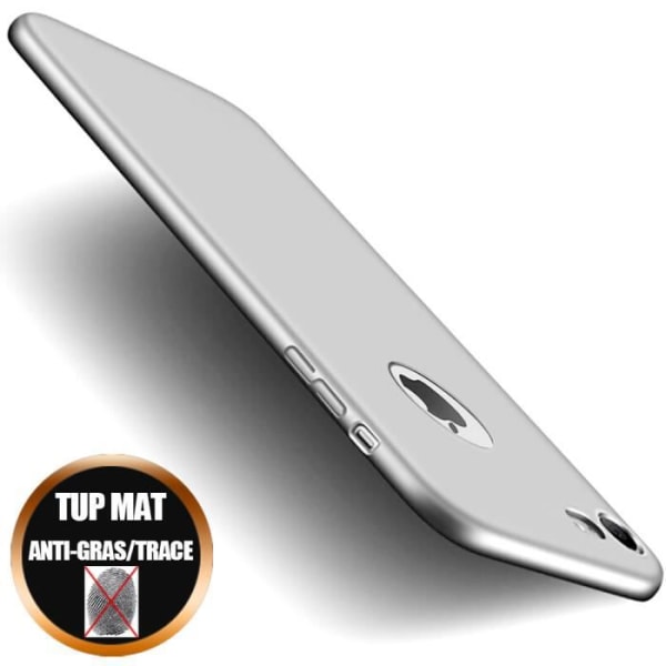 iPhone 6S Plus - 6 Plus ultratunt silikonfodral, Premium TPU skyddsfodral, matt silverfinish, stötsäker