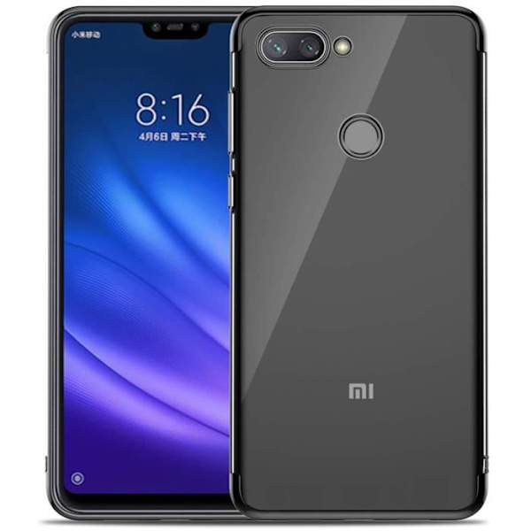KuGi Xiaomi 8 lite Fodral, Högkvalitativ slät silikonbaksida Fodral Skyddsfodral för Xiaomi 8 lite, Svart Svart