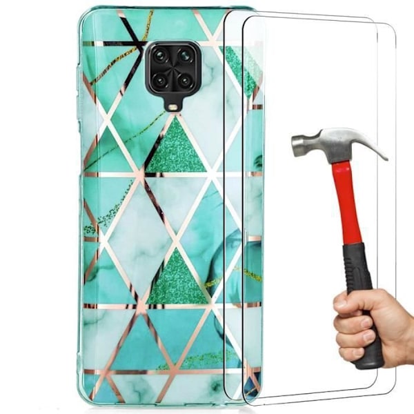 Skyddsfodral för Redmi Note 9 - E.F.CONNECTION - Mjuk - Färgglatt marmormönster - Grön Grön