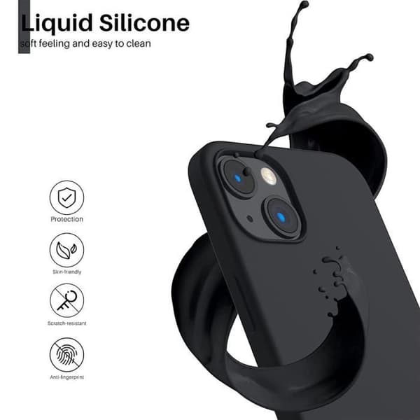 Coque - E.F.CONNECTION - för iPhone 15 Plus - Stötsäker - Ultrafin - 2 Härdat Glas Svart