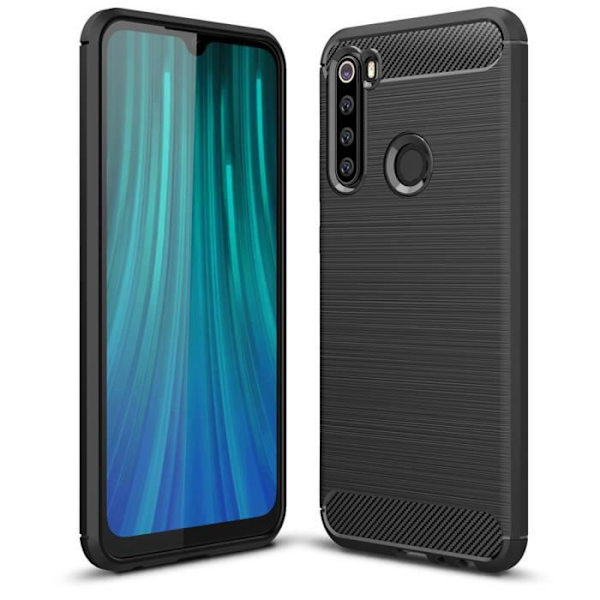 Coque - Xiaomi - Redmi Note 8 - Carbonfiber - Stødabsorberende - Blød - Sort Svart