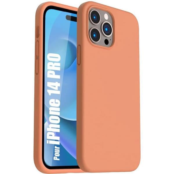 Coque - E.F.CONNECTION - för iPhone 14 Pro - Flexibel - Orange - Ultra Slim Orange