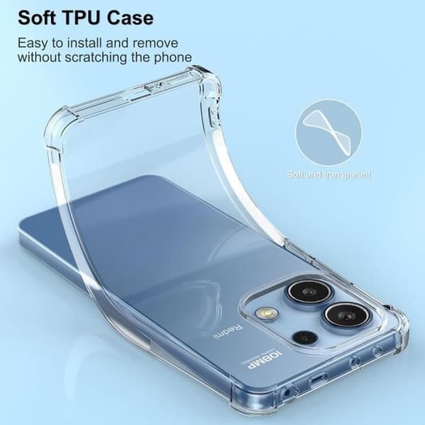 Coque - E.F.CONNECTION - för Xiaomi Redmi Note 13 4G - Silikon - Stötsäker - Repfattig Transparent
