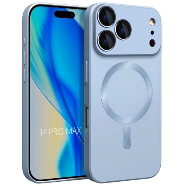 Skyddande Fodral - E.F.Connection - för iPhone 17 Pro Max - Silikon med Magnetisk Cirkel - Blå Blå