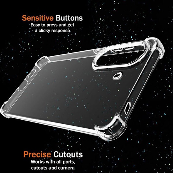 Coque + 2 Glas Dubbel Skydd för Xiaomi Redmi A5 4G, Transparent Stötabsorberande Silikonbeskydd Transparent