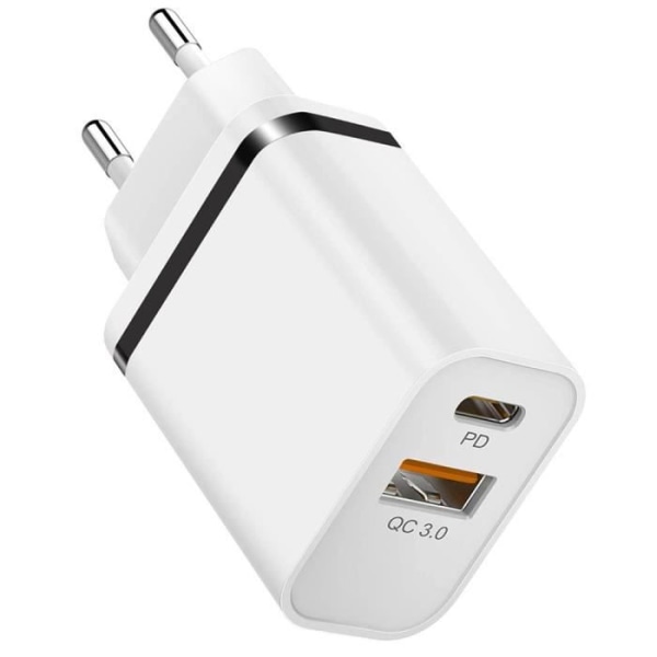 Snabb PD + QC 3.0 Laddare Adapter för Redmi 9 9A 9C 9T Redmi 14C 13C 10 10C 10A 12C Svart