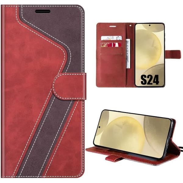 Coque - Efconnection - för Samsung Galaxy S24 - Röd - 360 Graders Skydd - Stötsäker Röd