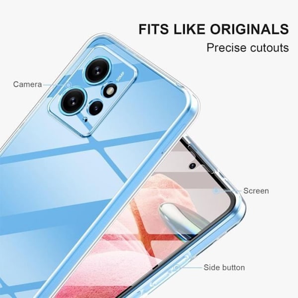 Helkroppsfodral för Xiaomi Redmi Note 13 5G (ej för 4G) Stötsäkert Anti-Rep Transparent Skydd