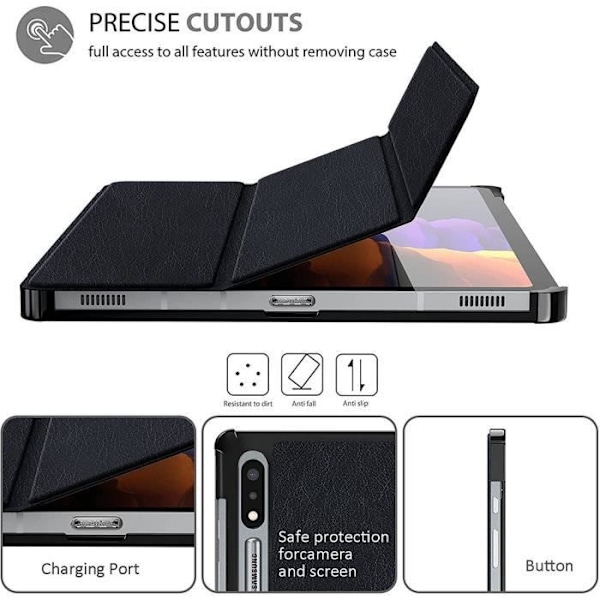 Tablettfodral - E.F.CONNECTION - TAB S7 - Svart - Tunt - Multi Angles Svart