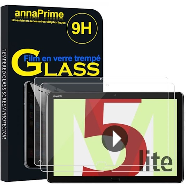 För Huawei MediaPad M5 Lite 10,1" - Lot - Paket med 2 skärmskyddsfilmer i härdat glas