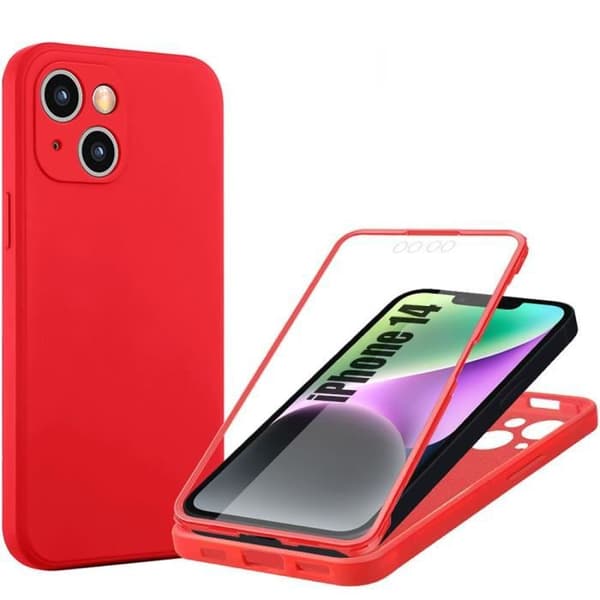 Coque - E.F.CONNECTION - för iPhone 14 - Heltäckande skydd - Stötbeständig - Repåterställd Röd