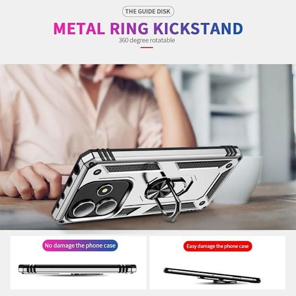 Skyddande skal - Xiaomi - Redmi Note 14 5G - Stötresistent - Represistent - Silver Silver