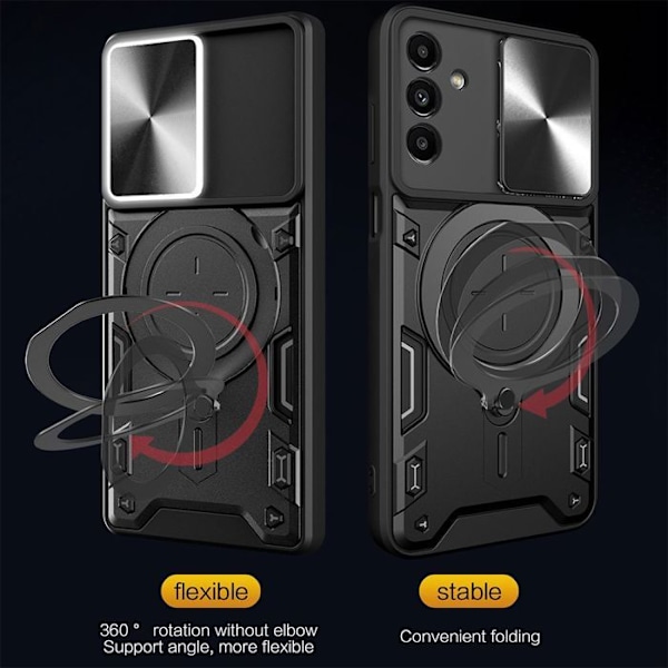 Coque för Xiaomi Redmi Note 14 Pro Plus 5G, med Ring - Marinblå + 2 Härdade Glas - E.F.Connection® marinblå