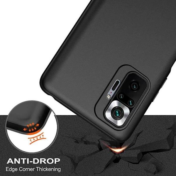Coque för Redmi Note 10 Pro 5G (6,67") Stöttålig Precis Skuren Svart + Härdat Glas Svart