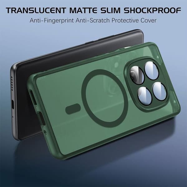 Skydd + 2 Dämpade Glas för Xiaomi Redmi Note 15 Pro 5G - med Magnetring - Nattgrön Nattgrönt