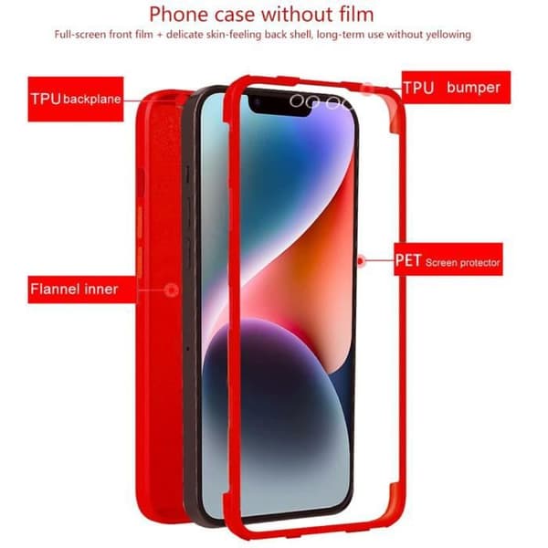 Coque - E.F.CONNECTION - för iPhone 14 - Heltäckande skydd - Stötbeständig - Repåterställd Röd