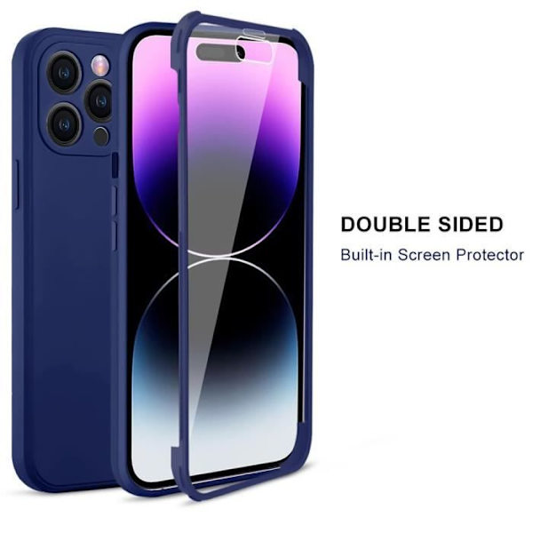 Coque - E.F.CONNECTION - för iPhone 14 Pro Max - Stötsäker - Rep resistant - Heltäckande skydd marinblå