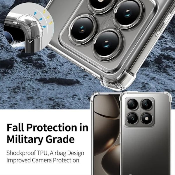 Fodral till Xiaomi 14T Pro - Silikon Stötsäker Anti-repa Transparenta smala förstärkta hörn