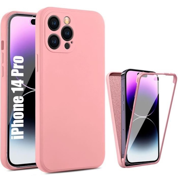 360 Fodral för iPhone 14 Pro Rosa, Full Hybrid Anti-Scratch Skydd