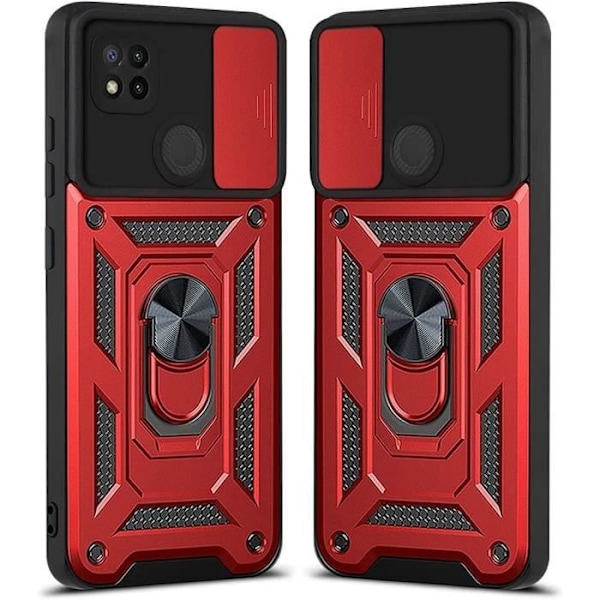 Fodral för Redmi 9C (6,53") Röd Tjock Army Style Förstärkt kant Anti-repa Stötsäker ryggring Röd