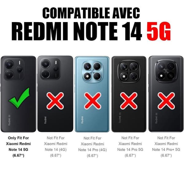 Skyddsskrapa - E.F.CONNECTION - För Xiaomi Redmi Note 14 5G - Röd - Stötsäker - 360° bakring Röd