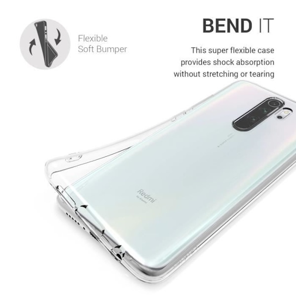 kwmobile Xiaomi Redmi Note 8 Pro Etui - Etui til Xiaomi Redmi Note 8 Pro - Gennemsigtigt Silikone etui 50241.03 Transparent