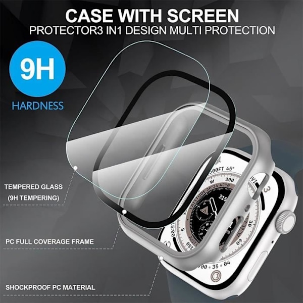 Fodral till Apple Watch Series 9-8-7 41mm - E.F.CONNECTION - Silver - Grå - PC-material Silver