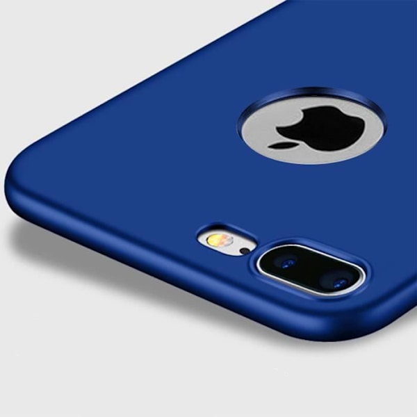 Coque og skærmbeskyttelse - E.F.CONNECTION - iPhone 7 Plus - Silikone Blå - Hærdet glas - Ultra Tynd Blå