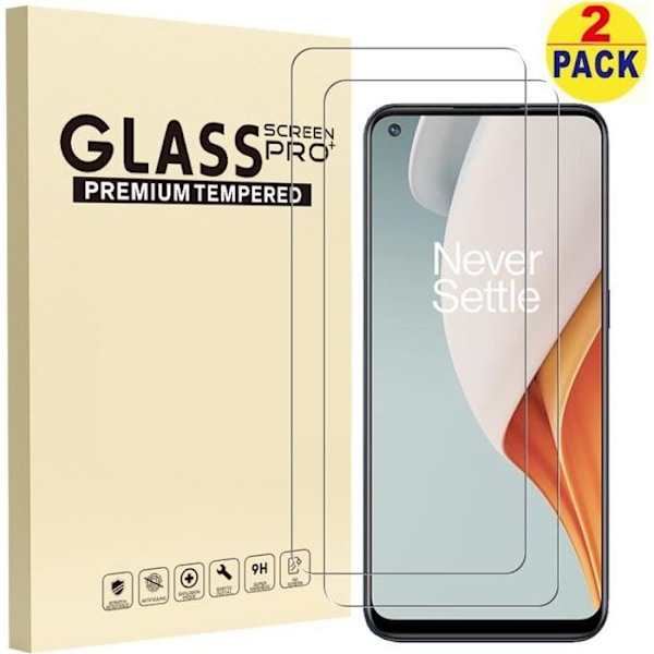 Skärmskydd - OnePlus - Nord N100 - Härdat glas - 2 delar - Reptålig