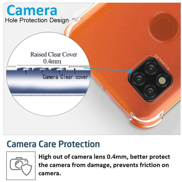 Etui til Xiaomi Redmi 9C med 2 stykker hærdet glas, gennemsigtigt etui til Xiaomi Redmi 9C, skærmbeskyttelse, til Xiaomi etui
