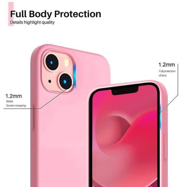 Skyddsskal - E.F.CONNECTION - för iPhone 14 - Flexibelt - Rosa - 2 Härdade Glas Rosa