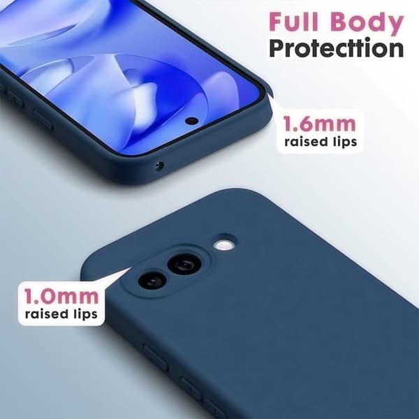 Skyddsfodral för Google Pixel 10a, Stötsäker Silikon med Blå Marin Snodd marinblå