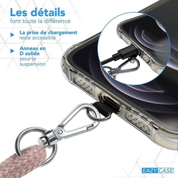 Etui til Redmi Note 10 Pro 4G (6,67") TPU AntiShock-beskyttelse Forstærkede hjørner medfølger ledning Sort Transparent-svart