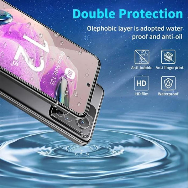 Härdat glas för Xiaomi Redmi Note 12S - Enkel installation Anti-Scratch Pack om 3 Transparent