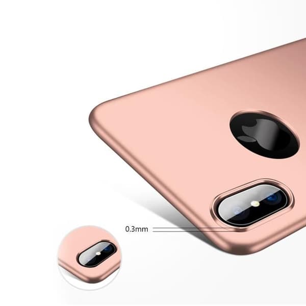 Fodral och härdat glas - E.F.CONNECTION - iPhone X - Rosa - Anti-chock - Smal Rosa