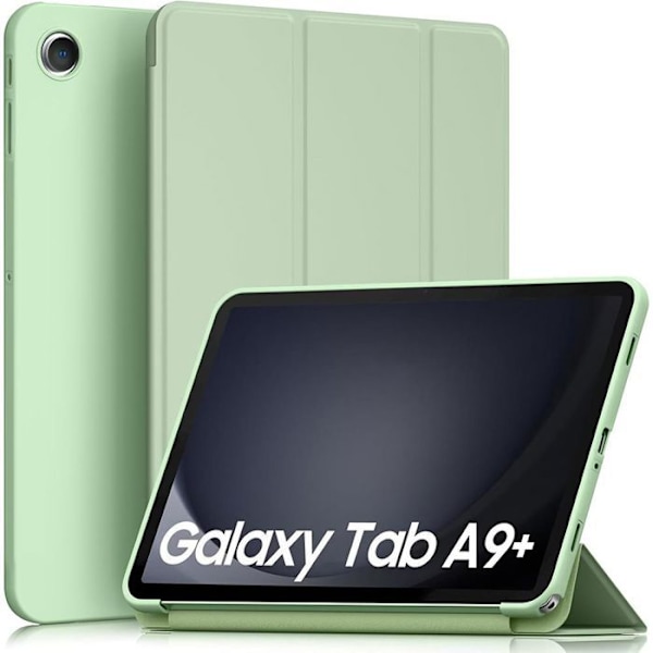 Skyddsskal - E.F.Connection - för Samsung Galaxy Tab A9 Plus - Stöttålig - Fällbart Stöd - Grön Grön