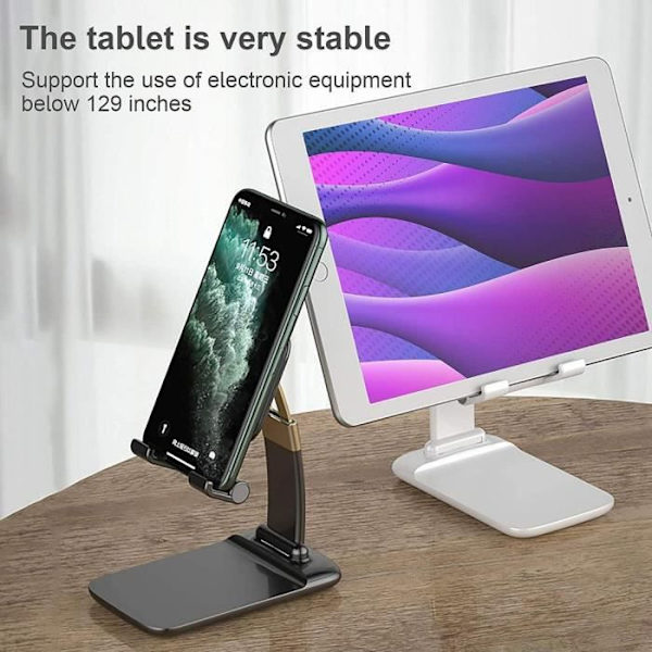 Universal justerbar telefon- og tabletholder - E.F.CONNECTION - Hvid - Ergonomisk - Multi-vinkel Vit