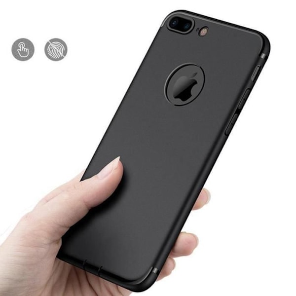 Stötsäkert Anti-Scratch Matt Silikon iPhone 8 Plus Fodral - Svart + Gratis väska Svart