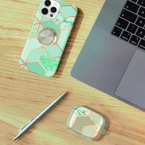 Coque - E.F.CONNECTION - för Xiaomi Redmi 12C - Turkos - Rotationsringstöd 360° - Styv Turkos