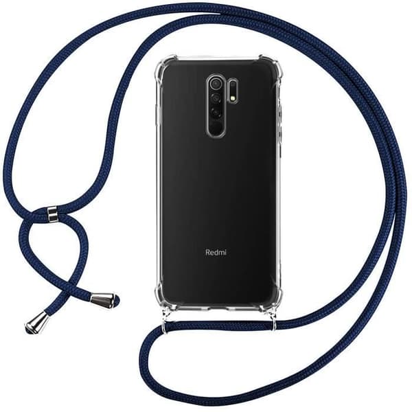 Mobilskal - E.F.CONNECTION - Redmi 9 - Mjuk - Represistent - Marinblåt Halsbandstring Transparent-marinblå