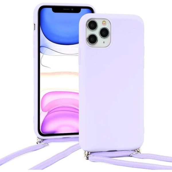 Justerbar axelremsfodral för iPhone 11 Pro (5,8") Lila Slim Anti-Rapch Stötsäker Skydds Silikon Lila