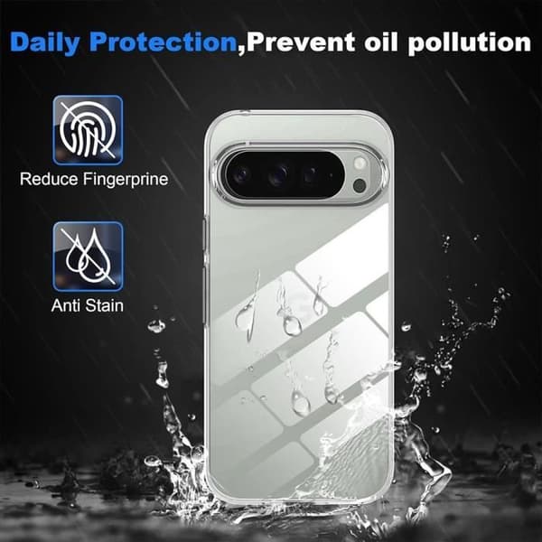Coque - för Google Pixel 9 Pro - Flexibel - Silikon - Transparent - Stötsäker Transparent
