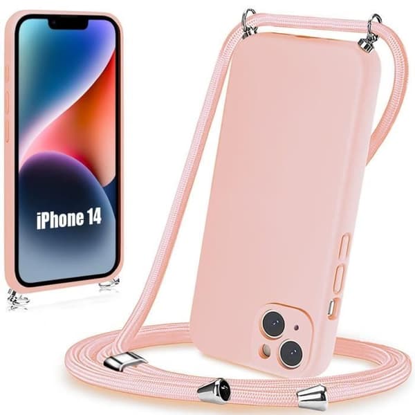 Skyddsfodral - E.F.CONNECTION - för iPhone 14 - Mjuk - Stötsäker - Repfria - Rosa Rosa