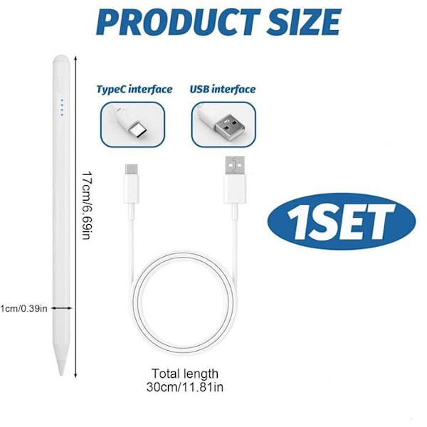 Stylet Kompatibel med Huawei MatePad 12X, MatePad 11.5, MatePad SE 11, MatePad Pro - Hög Precision Vit
