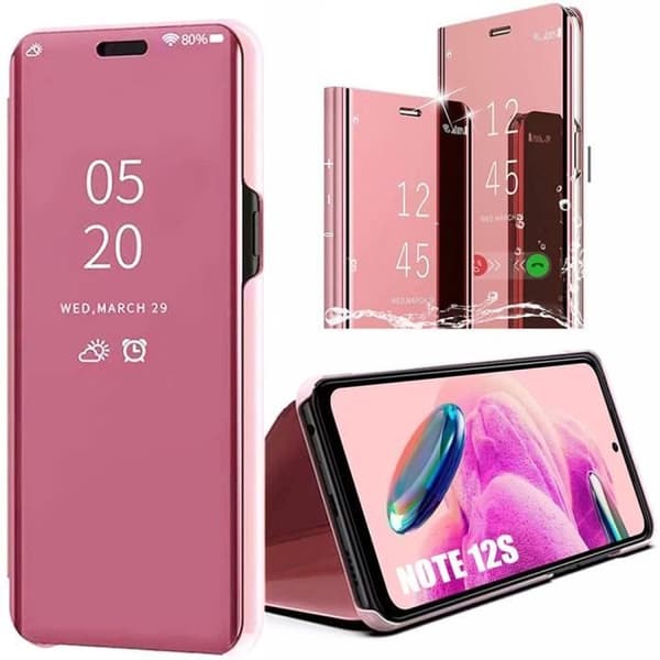 Coque - Xiaomi - Redmi Note 12S - Spegel Effekt - Stötsäker Skydd - Mjuk Rosa