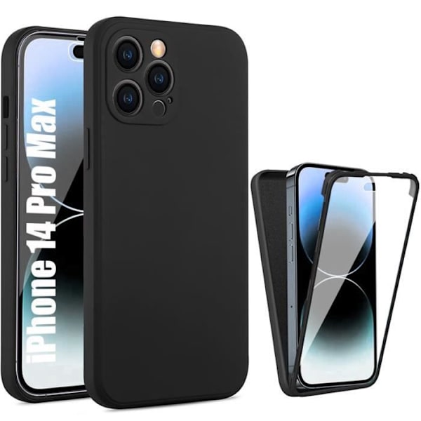 360 Integral Case för iPhone 14 Pro Max Svart, Anti-Scratch Ljus Mjuk